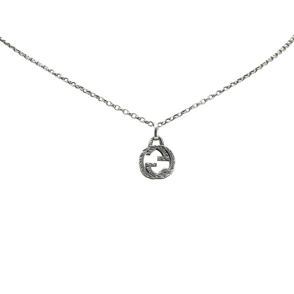 Pre-Loved Gucci Sterling Silver Interlocking G Pendant Necklace - Picture 1 of 5